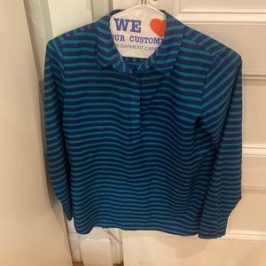 Button down shirt- blue/green stripes